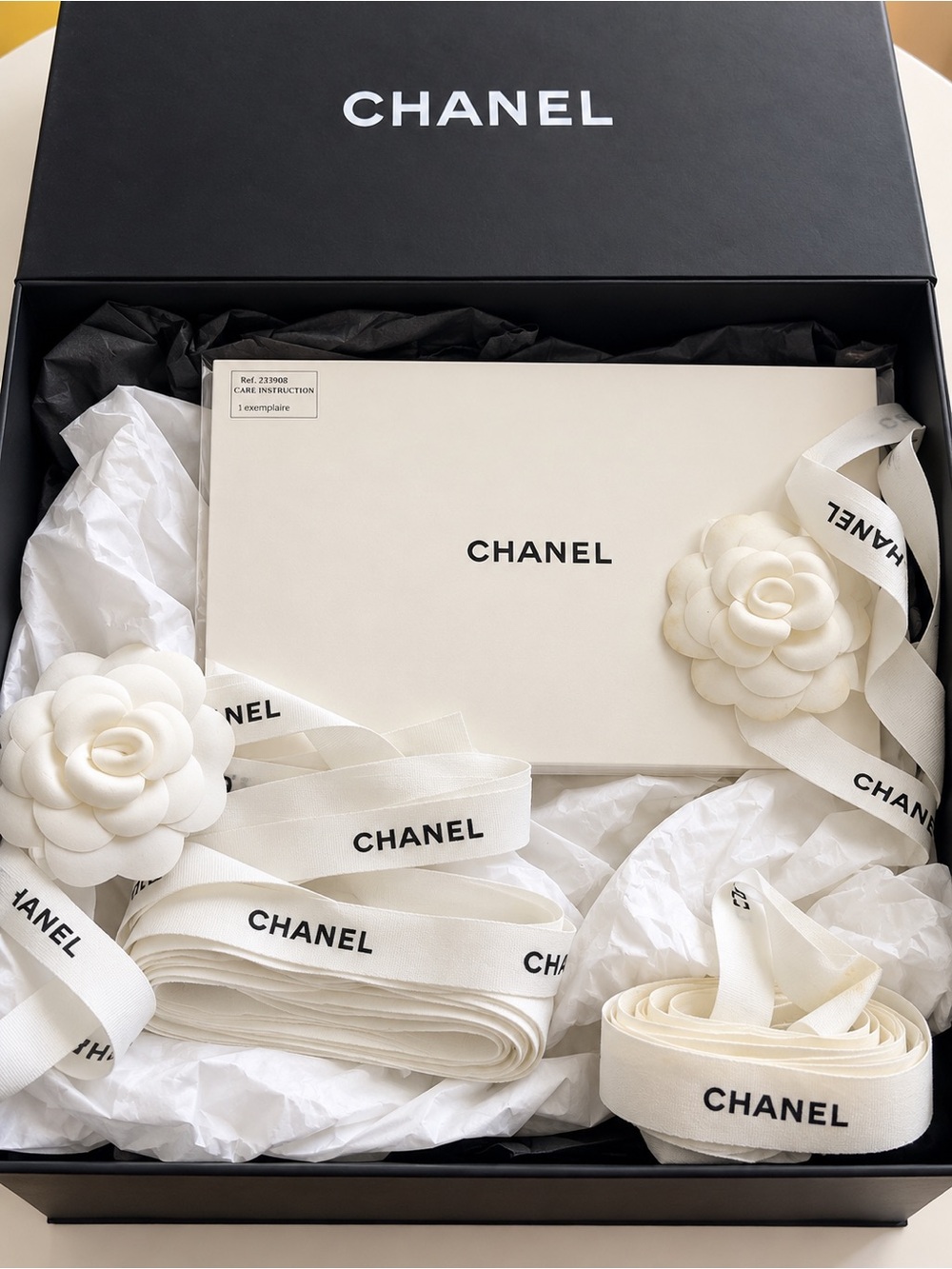 Chanel Empty Gift Box Camellias Ribbon Packaging Set 240+ Inches